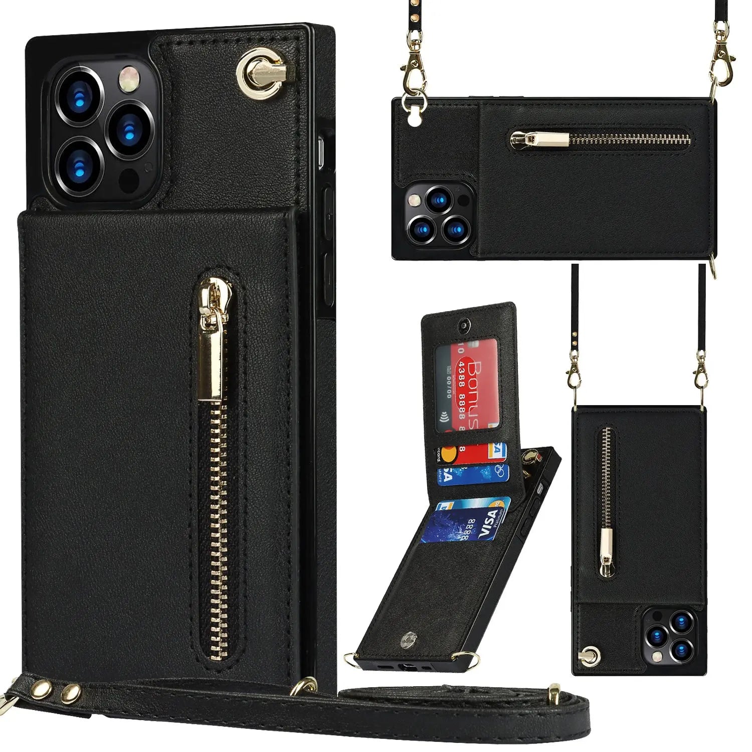 Coque de Téléphone Cuir Élégant ZLARA Black-S9