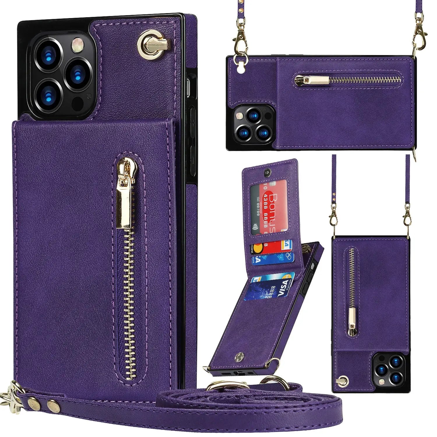 Coque de Téléphone Cuir Élégant ZLARA Purple-A90 5G