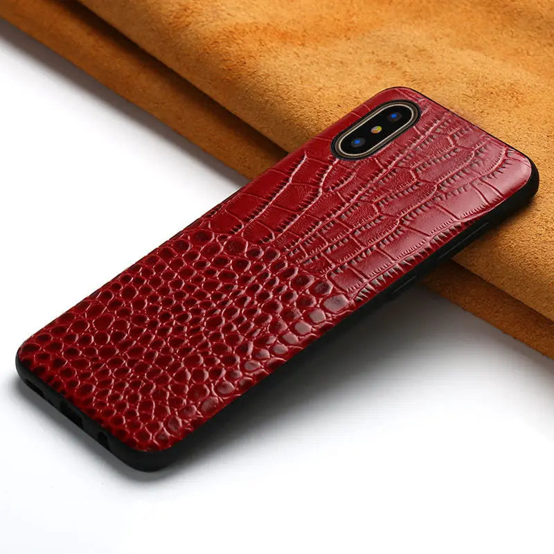 Coque de Téléphone Cuir Luxe TALYON Wine red-iPhone8