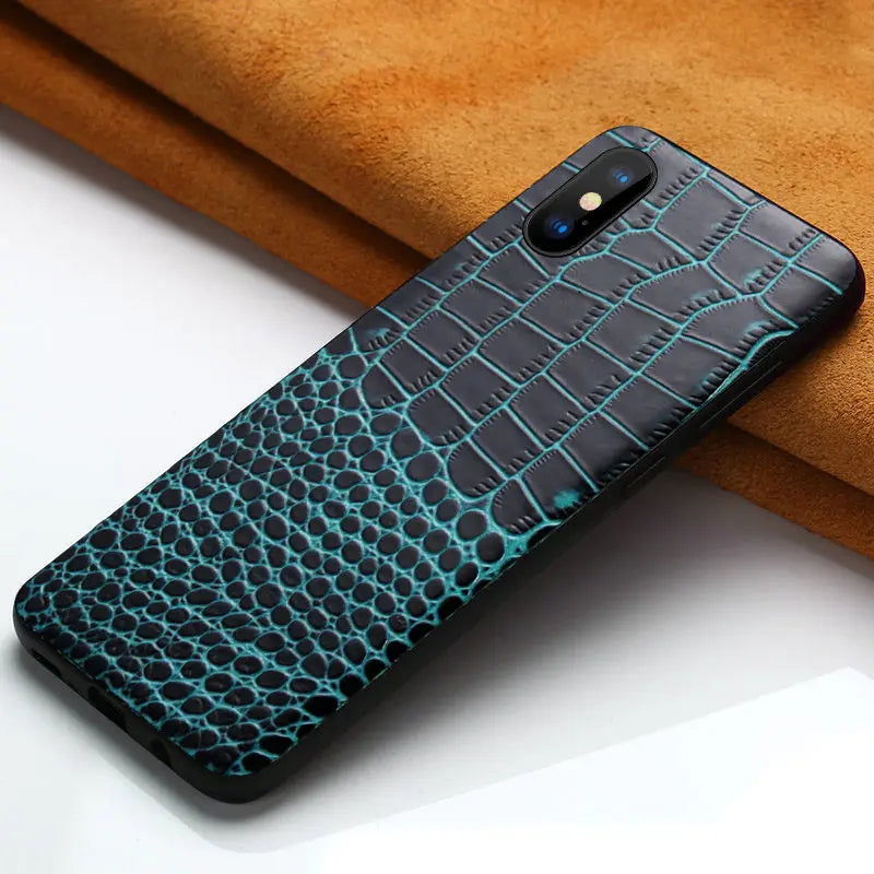 Coque de Téléphone Cuir Luxe TALYON Blue-IPhone11