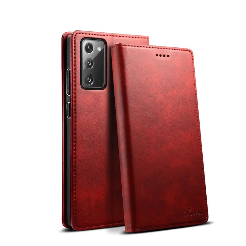 Coque de Téléphone Cuir Stand MARSEN Red-Iphone13Mini