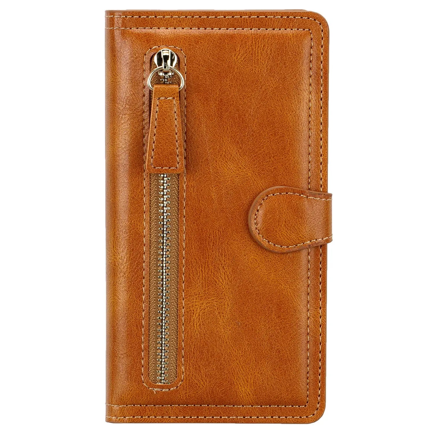 Coque de Téléphone Cuir Zippé ZALTAN Brown-Iphone 11Pro