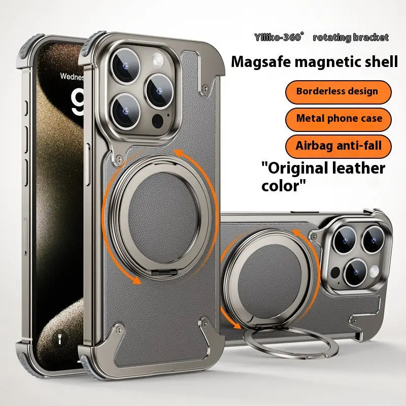 Coque de Téléphone Magnétique FLEXI Primary Color Leather Pattern-IPhone15Pro