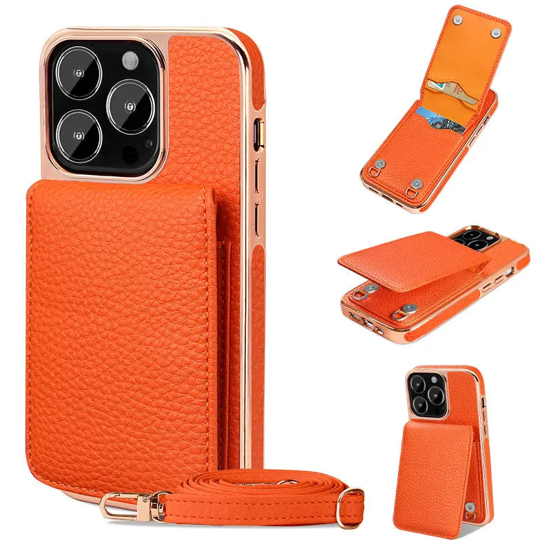 Coque de Téléphone Portefeuille LUCI Orange-IPhone14Promax