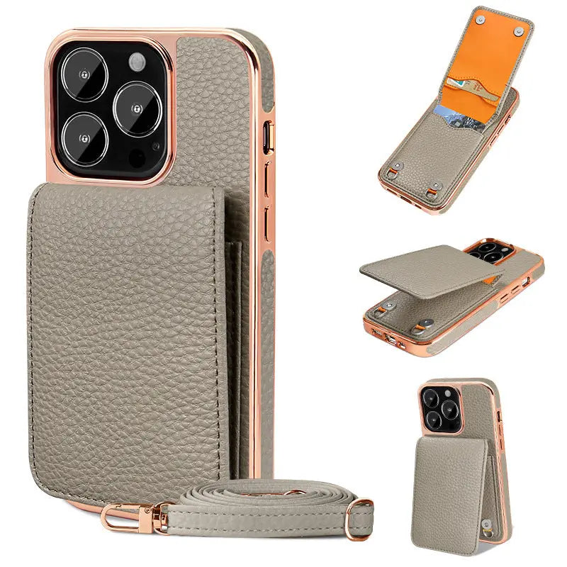 Coque de Téléphone Portefeuille LUCI Grey-IPhone14