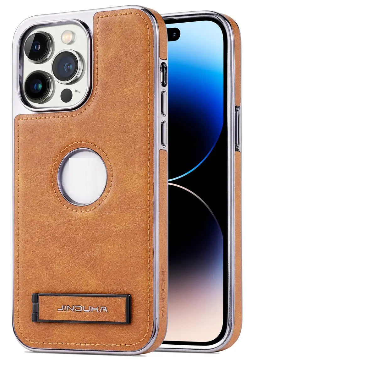 Coque de Téléphone Résistante LEATHAX Brown-IPhone 12PROMAX