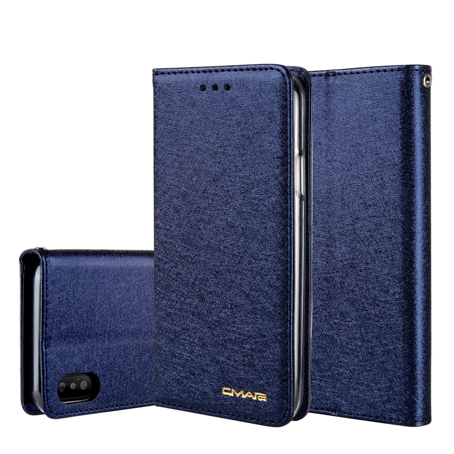 Coque de Téléphone Style Flip PU OLENA Navy Blue-Iphone 11pro