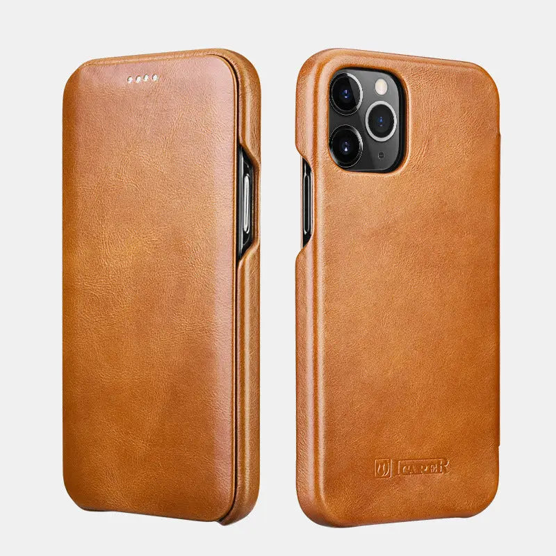 Coque de téléphone Cuir Business RETRO Khaki-Iphone 11Pro