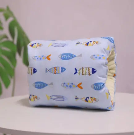 Coussin Allaitement Coton Compact NURSOX Sky Blue Little Fish-25X23CM