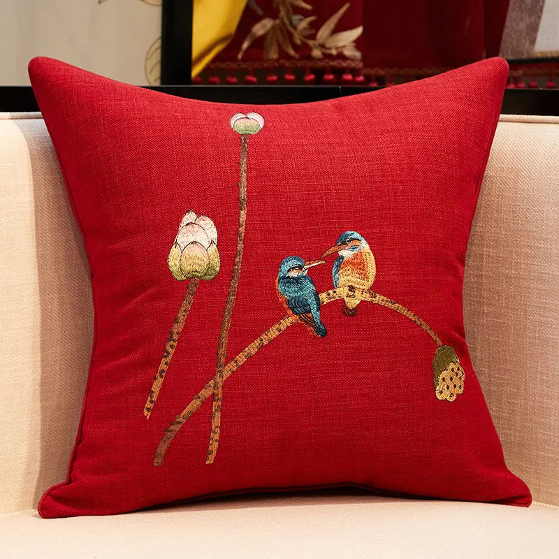 Coussin Canapé Brodé ZHÜLIN Red-40x60cm