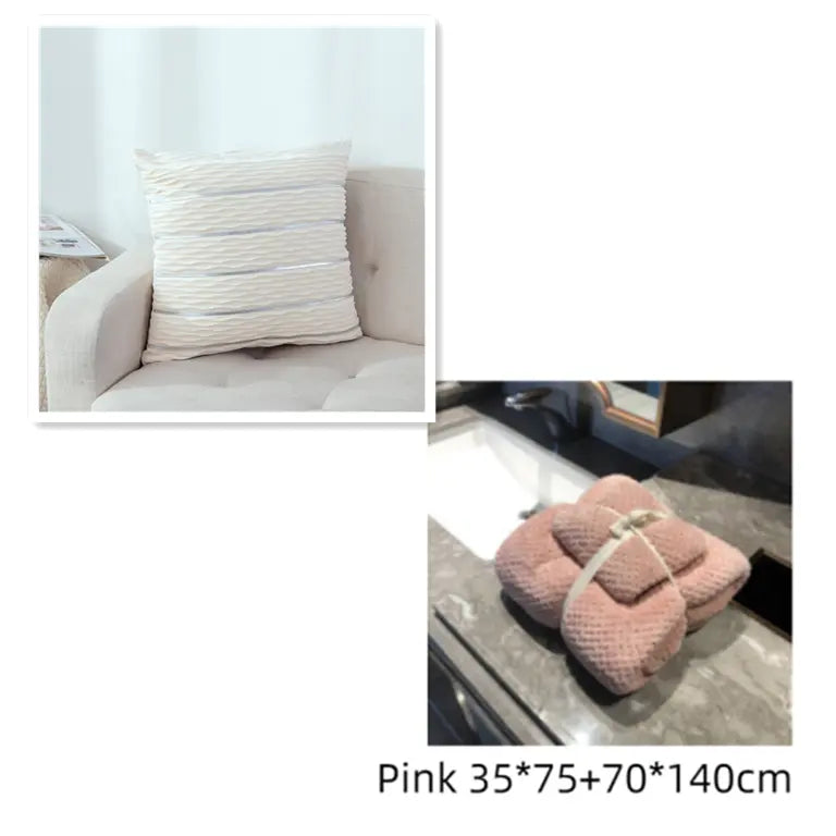 Coussin Canapé Luxe Velvet SIRAM White and pink towel set