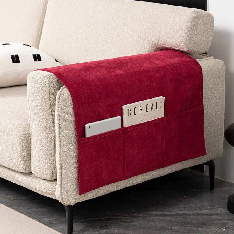 Housse Accoudoir Canapé Chenille **VELERIA** 15 Red-50X110CM