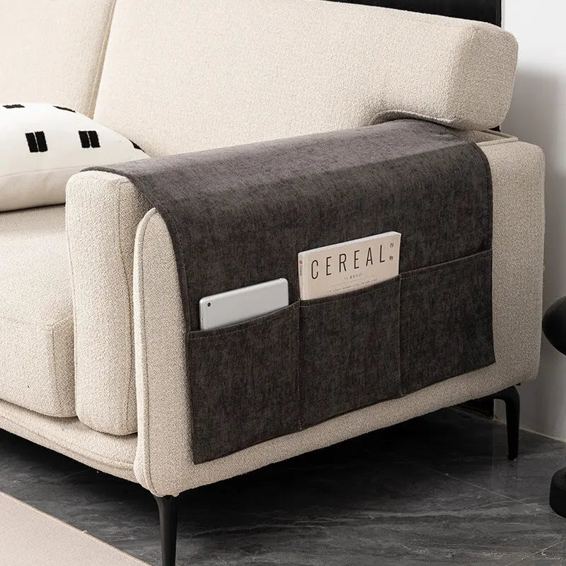 Housse Accoudoir Canapé Chenille **VELERIA** 17 Black And Gray-70X110CM