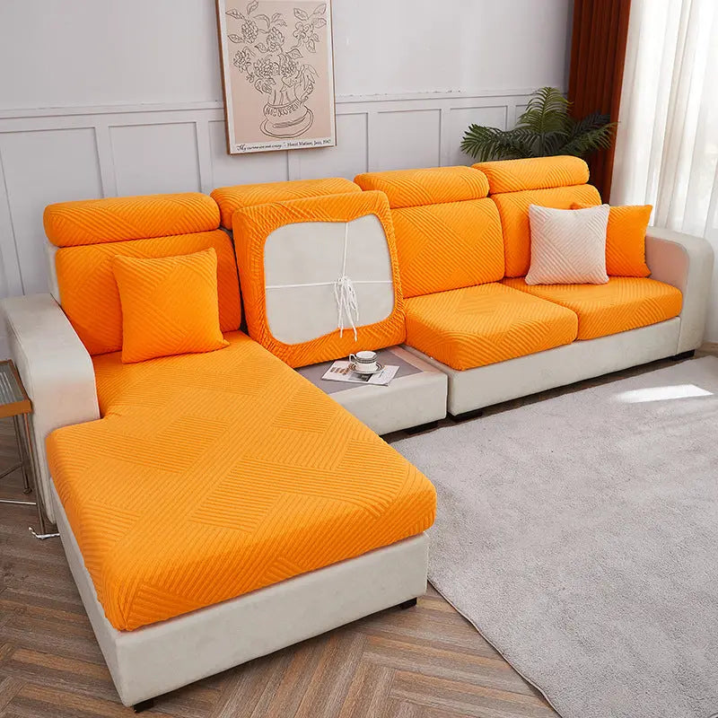 Housse Assise Canapé Extensible ZENOA Bright Orange-Cushion Case