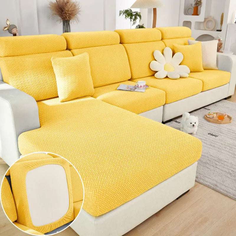 Housse Assise Canapé Moderne EVOLI Lemon Yellow-Plus Three