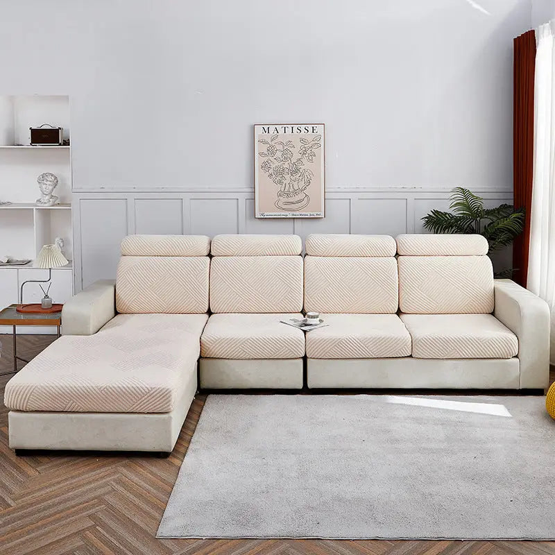 Housse Assise Canapé Moderne JACQUA Beige-Single