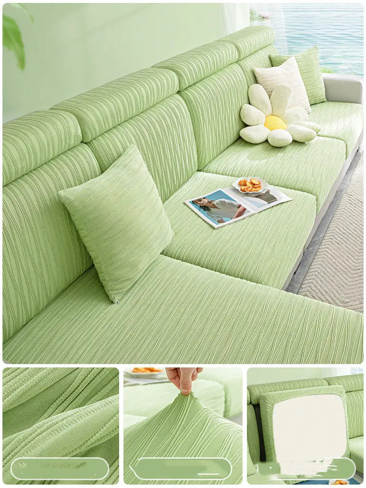 Housse Assise Canapé Élastique GLACIO Matcha Green-Suit2