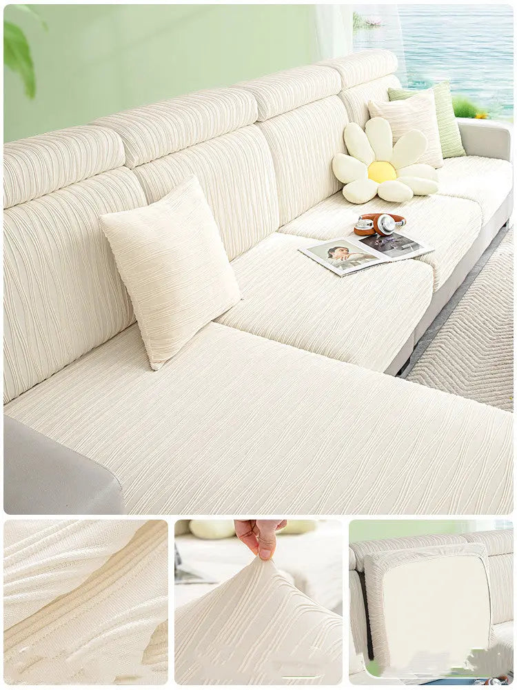 Housse Assise Canapé Élastique GLACIO Cream-Suit5
