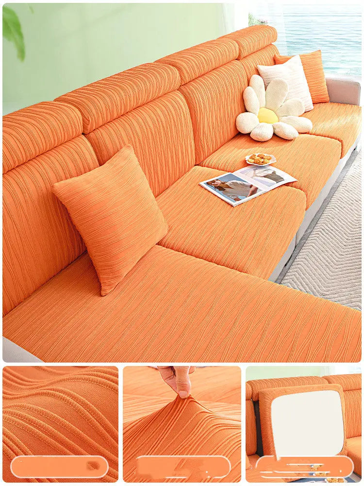 Housse Assise Canapé Élastique GLACIO Orange-Suit1