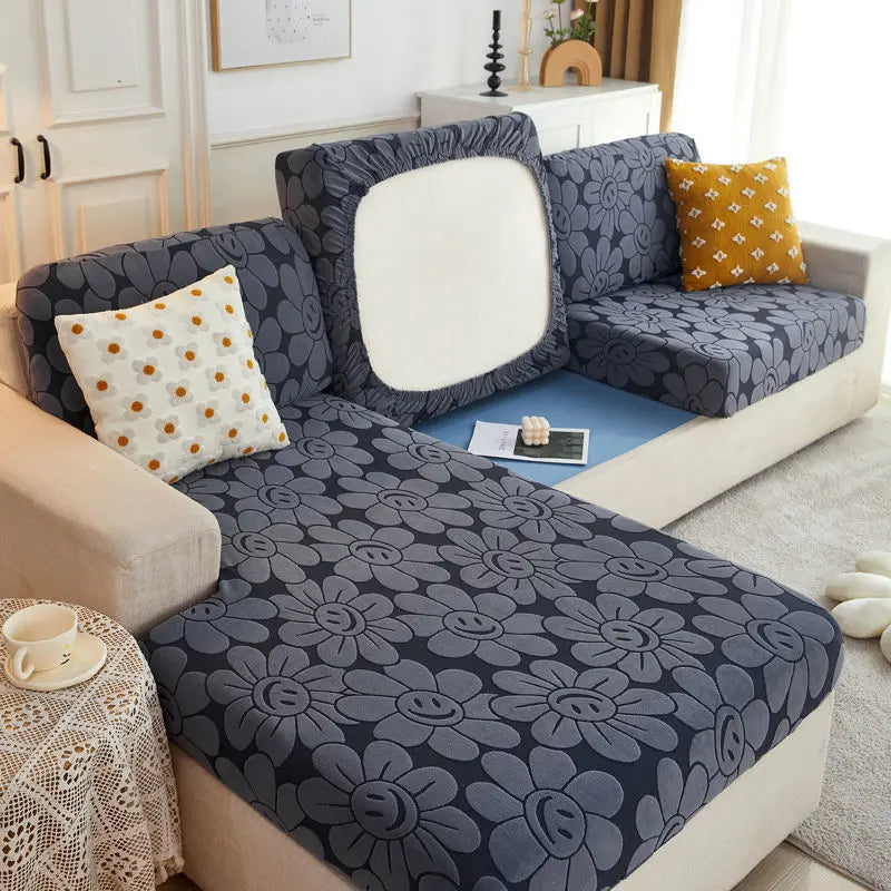 Housse Assise Canapé Élastique JACQUA Sunflower dark grey-Individual pro