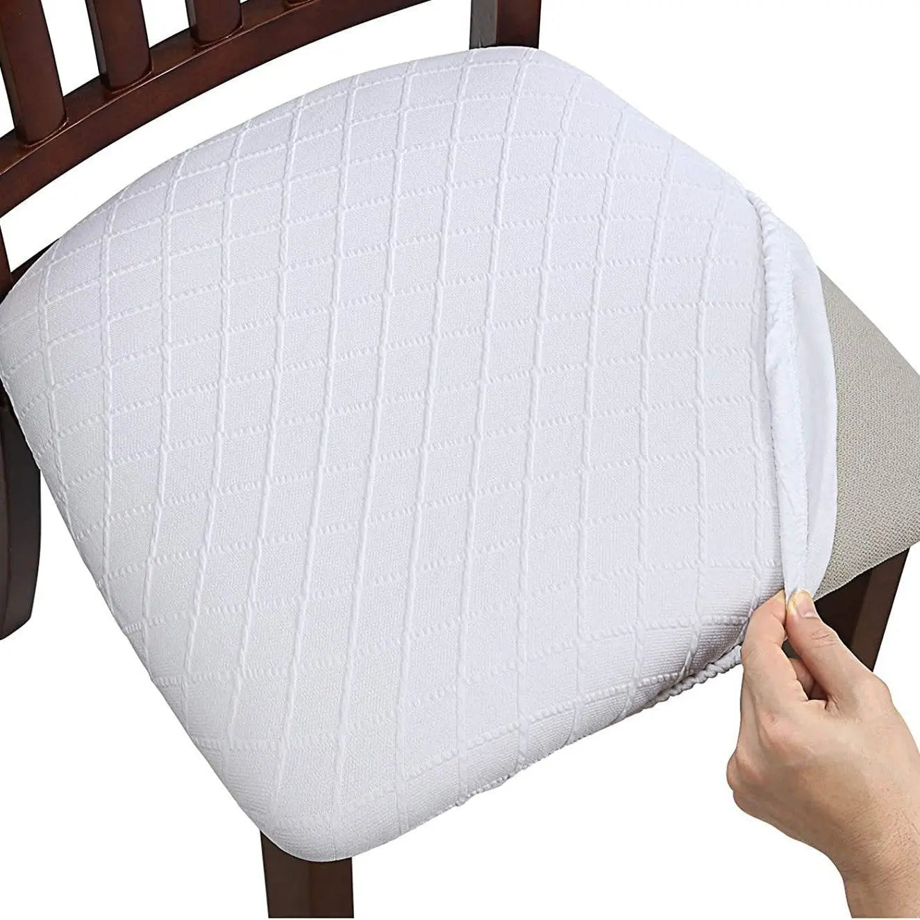 Housse Assise Chaise Moderne DIAMARA White-04 Style