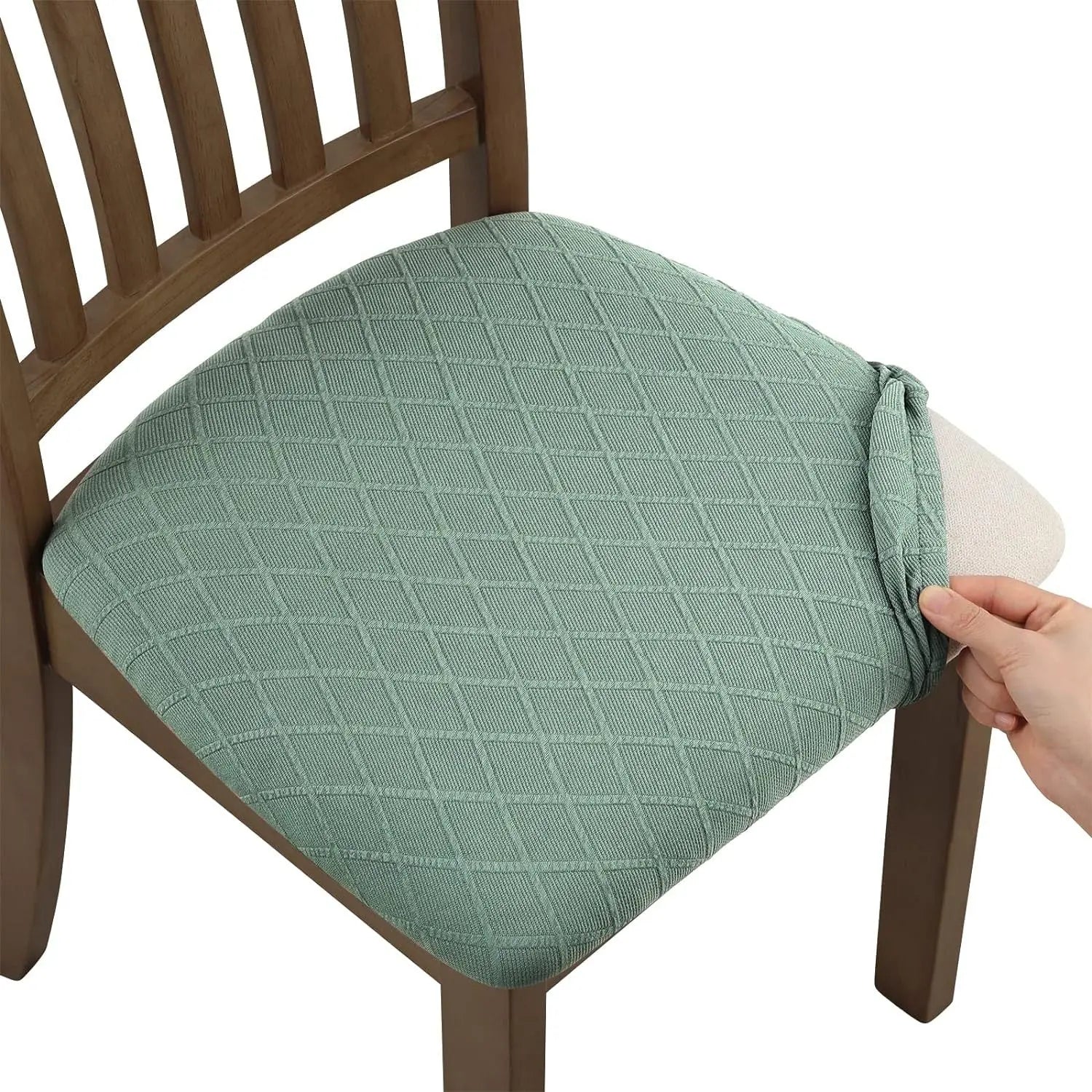 Housse Assise Chaise Moderne DIAMARA Bean Green Not Waterproof-04 Style
