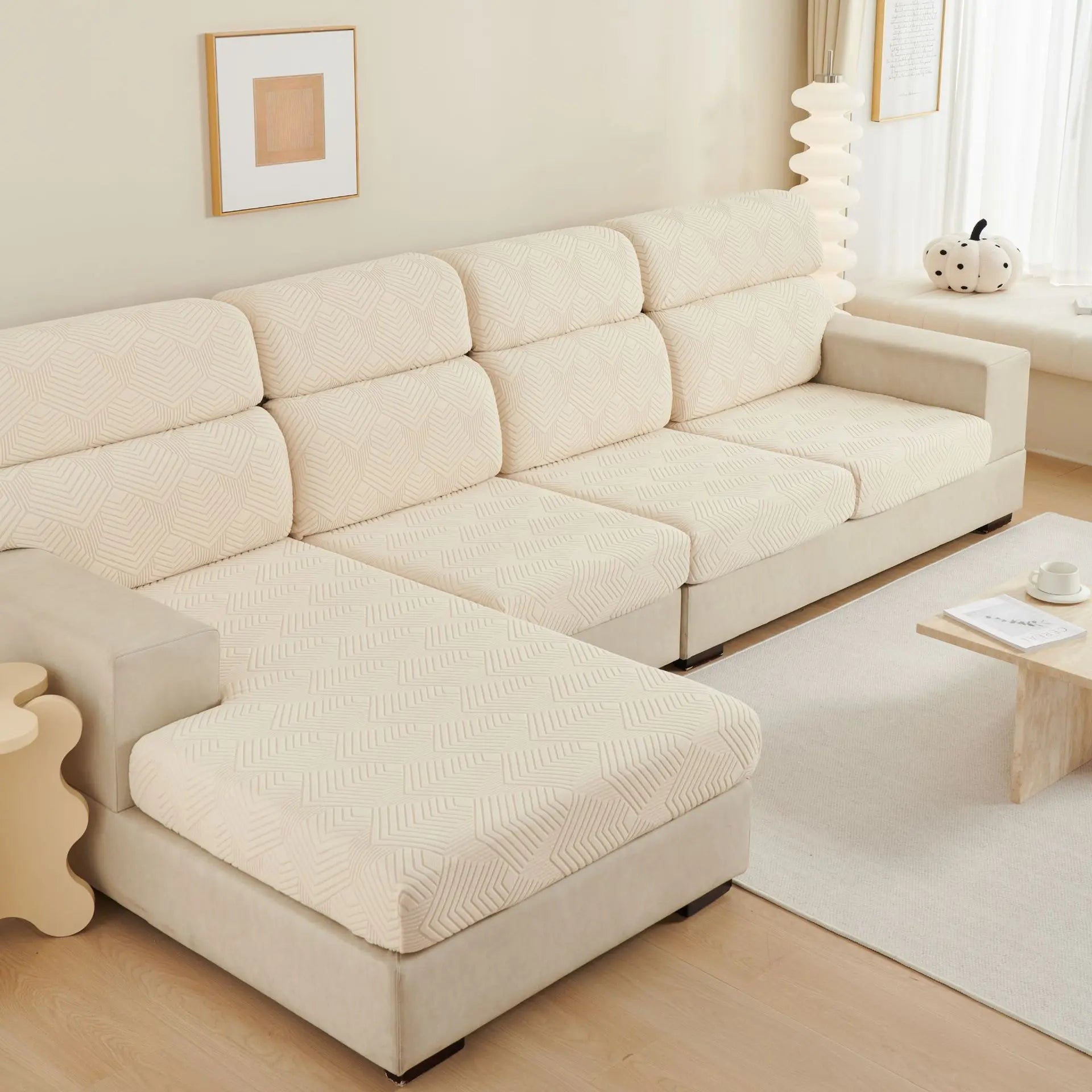 Housse Assise Velours JACQVEL Time Sofa Beige-Backrest M