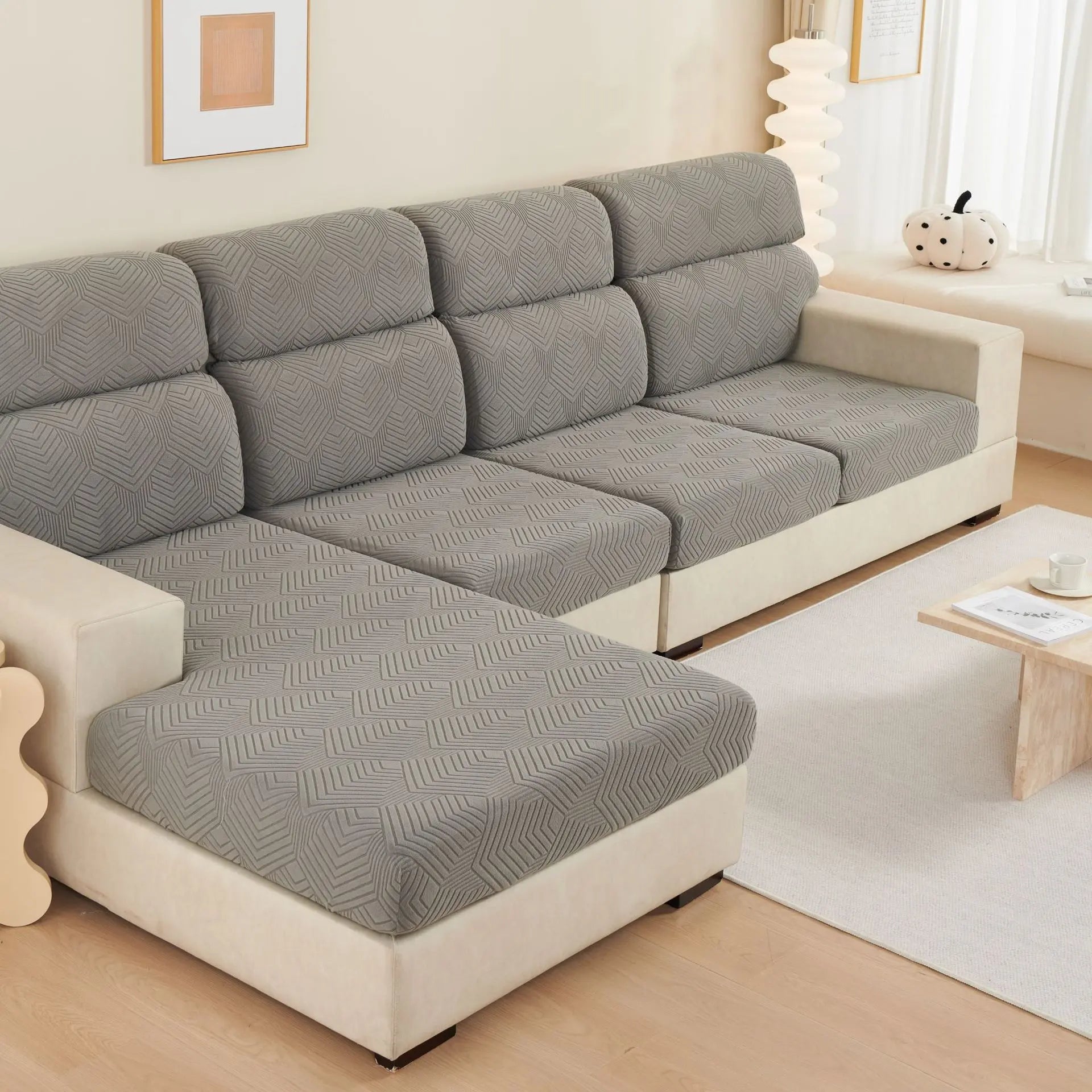Housse Assise Velours JACQVEL Time Sofa Height Dark Gray-Big Four XL