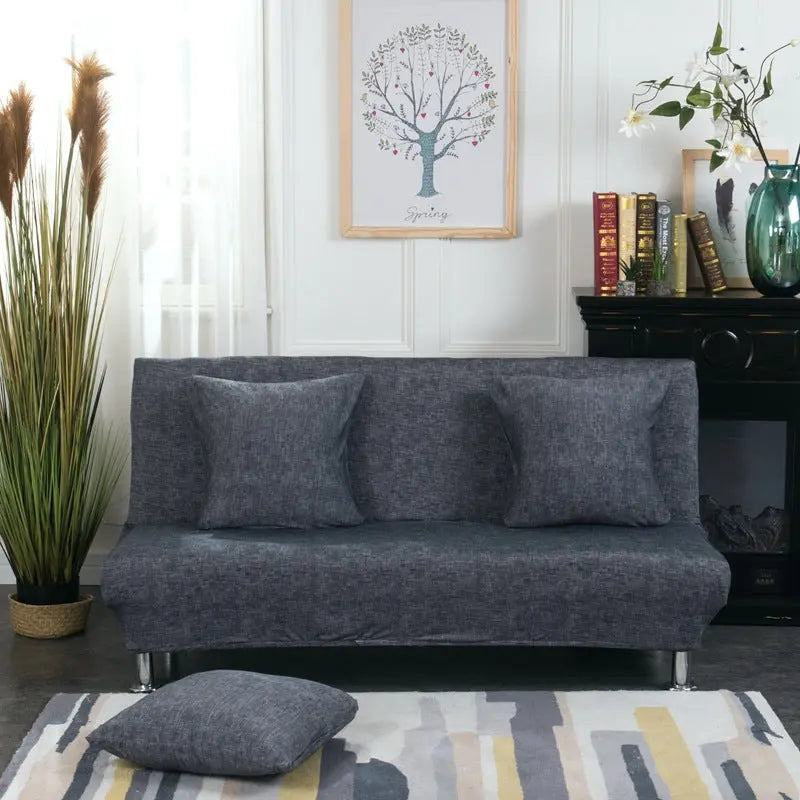 Housse BZ Canapé Lin UNIKLIN Dark Grey-120 to 155cm