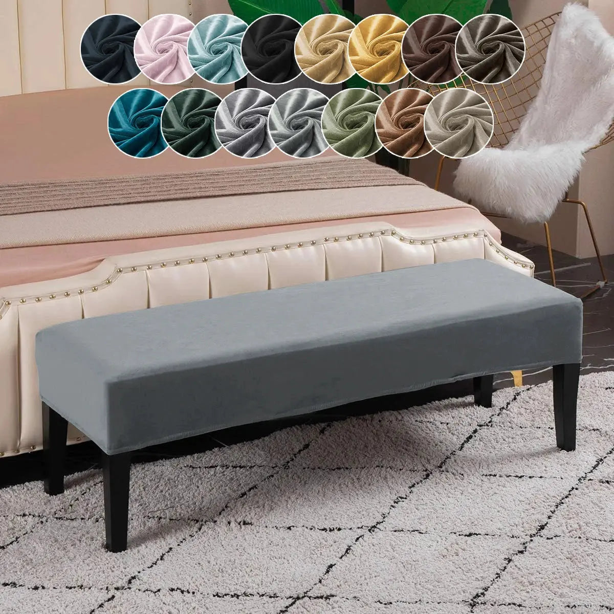 Housse Banquette Fourrure Moderne SILVEN Housse de France