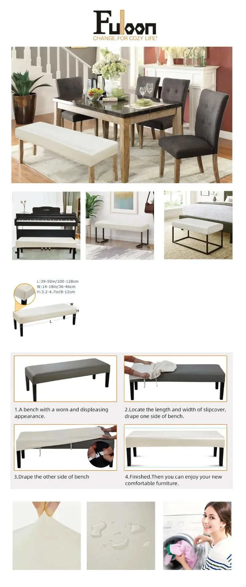 Housse Banquette Imperméable PU LUMINO Housse de France