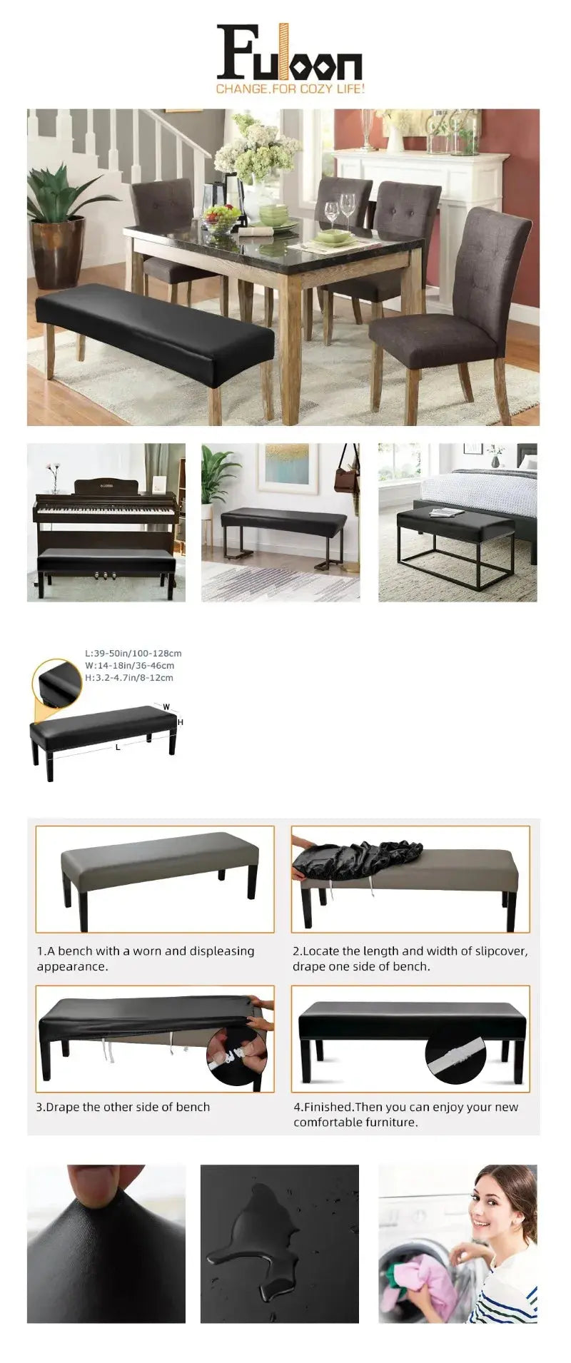 Housse Banquette Imperméable PU LUMINO Housse de France