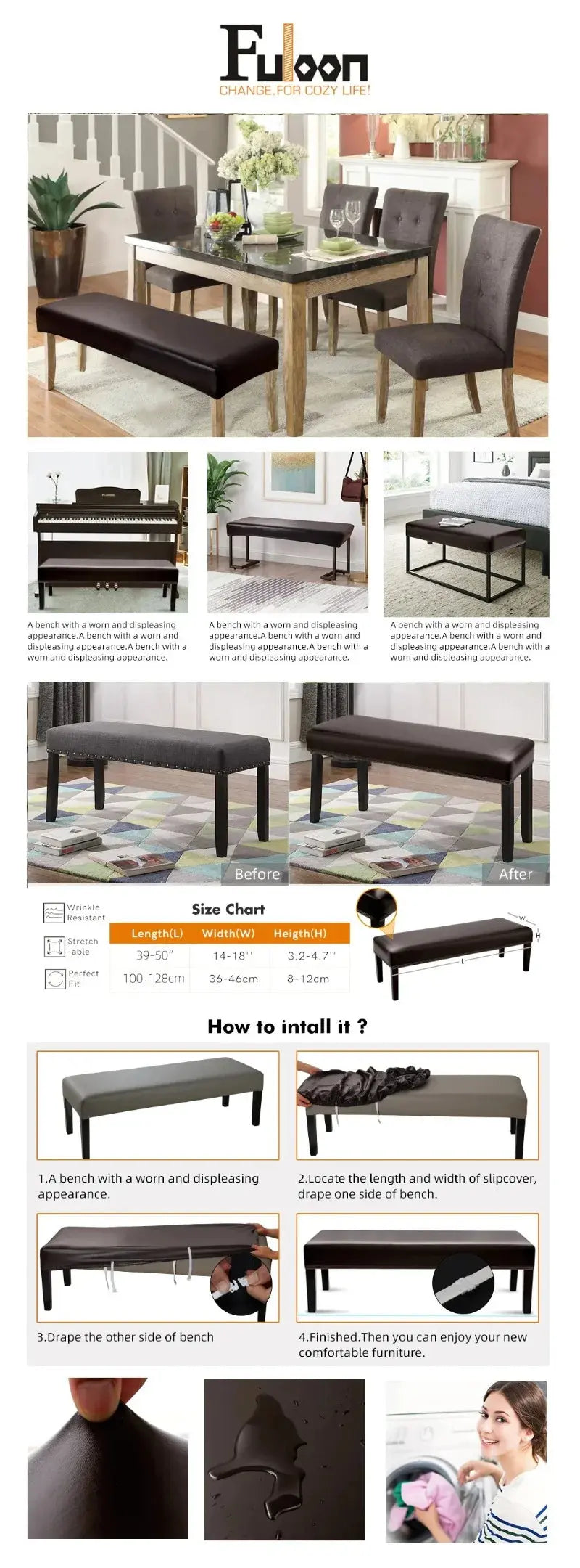 Housse Banquette Imperméable PU LUMINO Housse de France