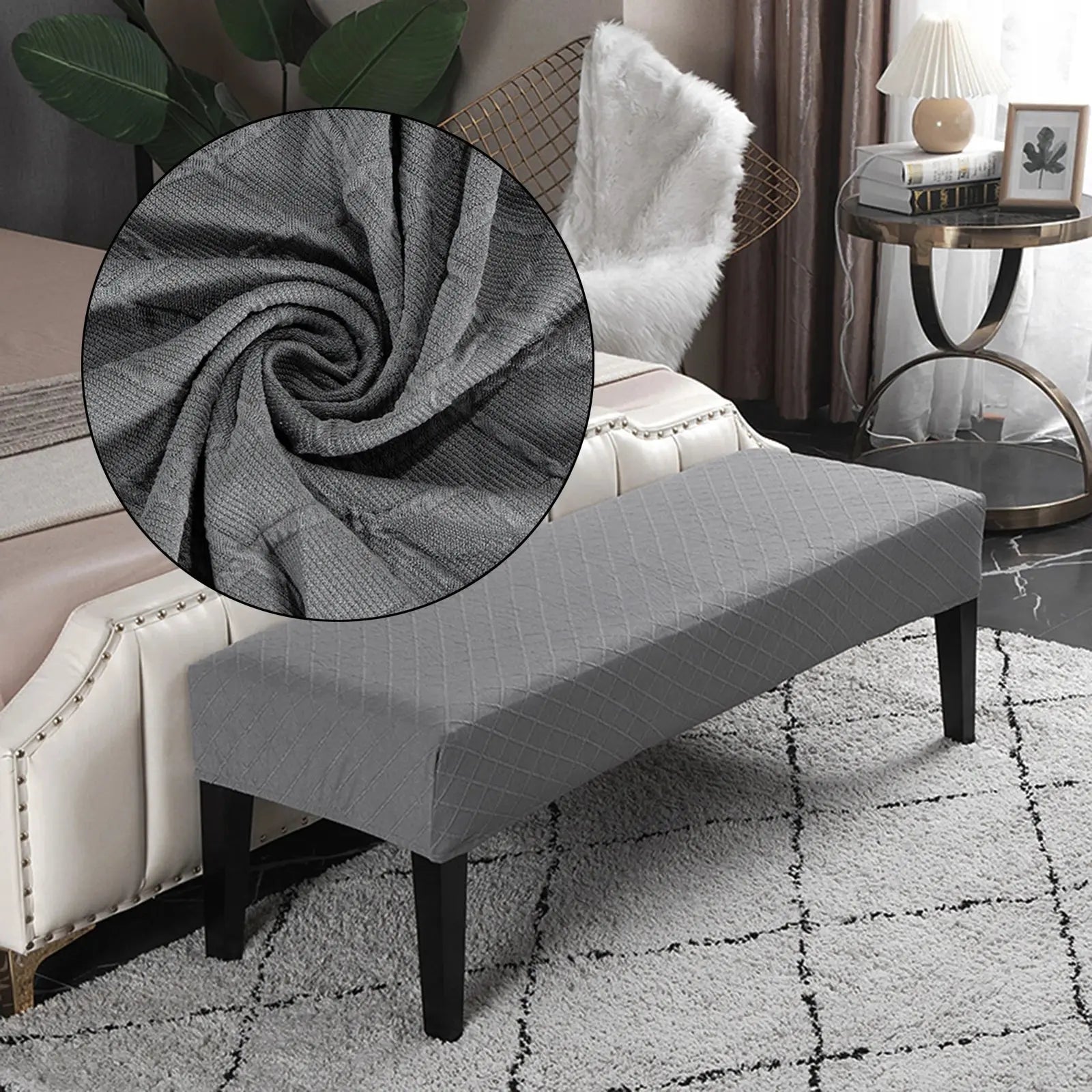Housse Banquette Velours Extensible VELVBEN Housse de France