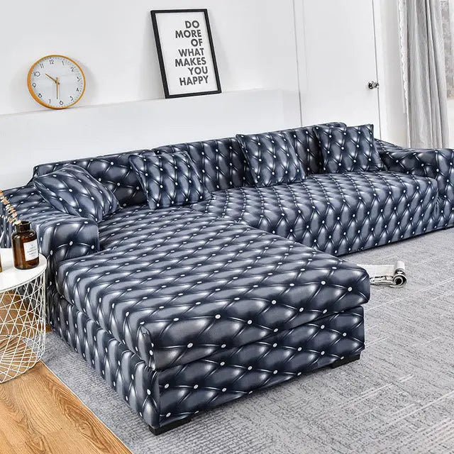 Housse Canapé Angle Élastique GEOFIT 2 Style-D