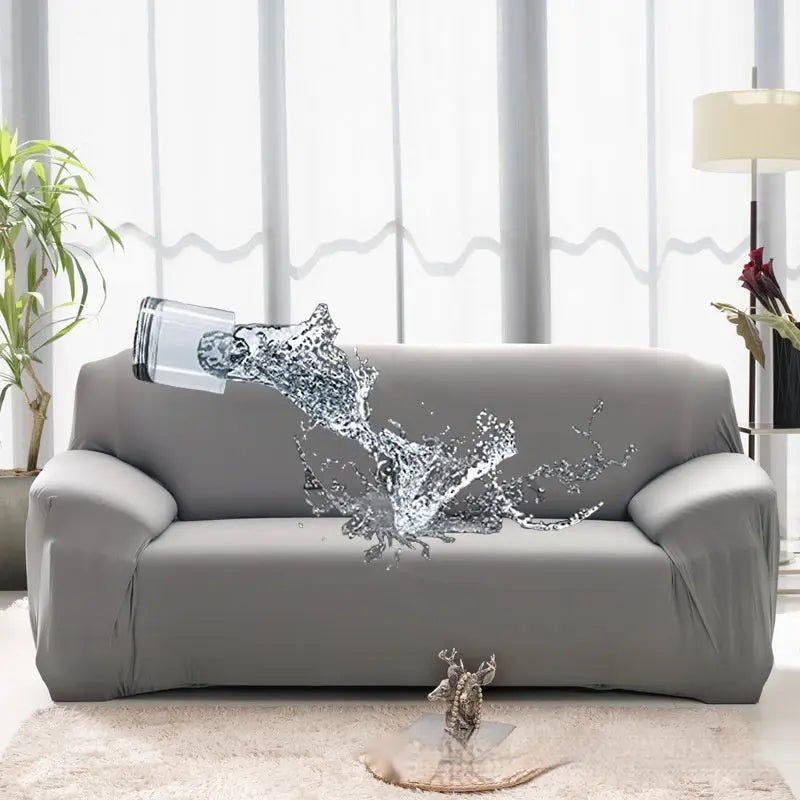 Housse Canapé Élastique Prono Light Gray-Three Sofas