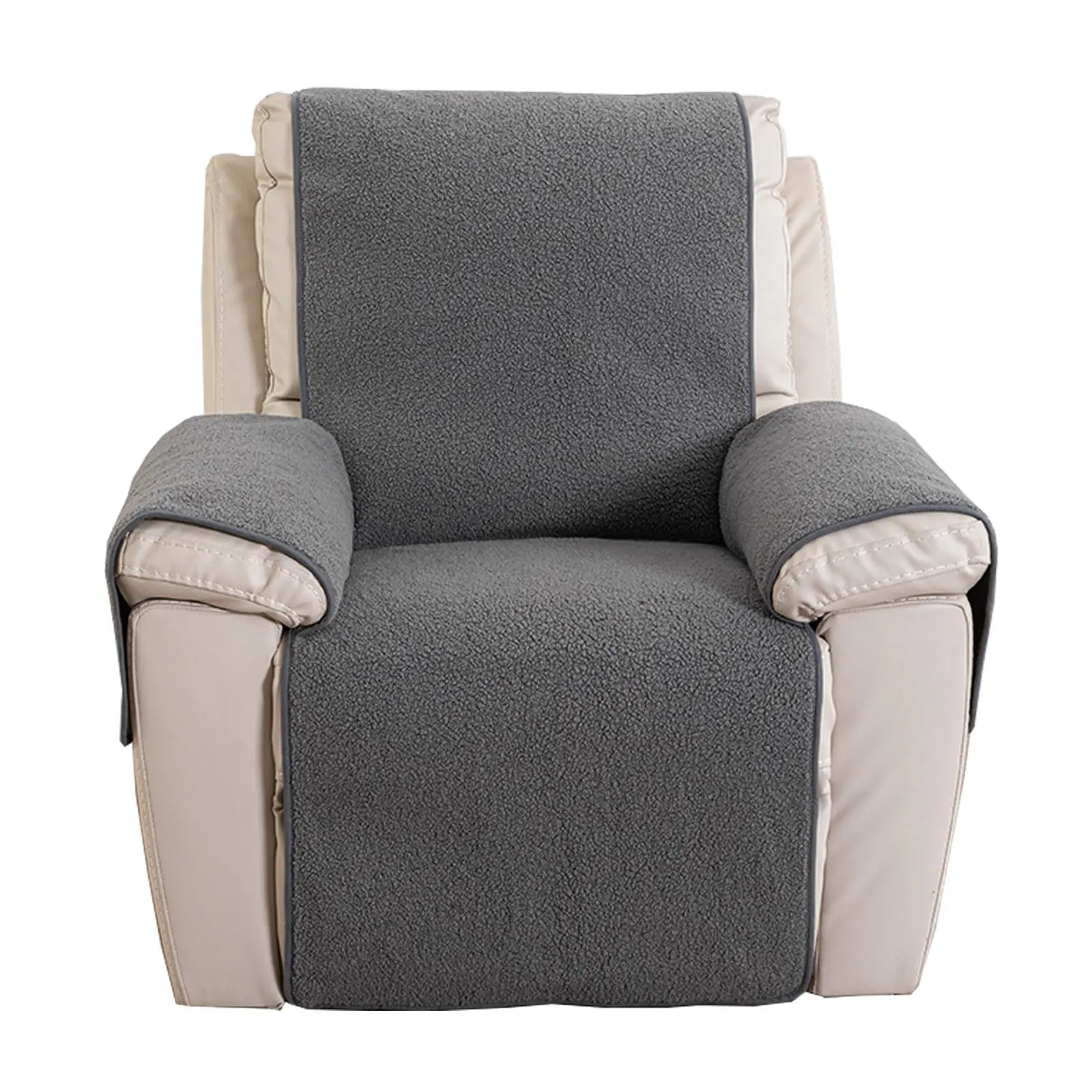 Housse Canapé Moderne AJOS Lambswool Recliner Cover Gray-30x91