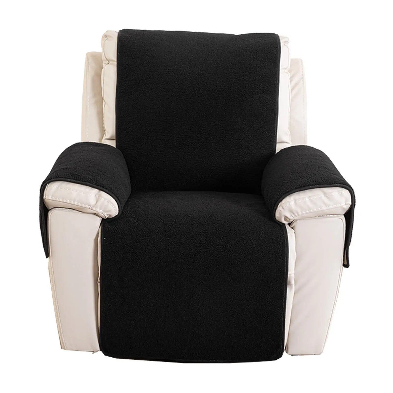 Housse Canapé Moderne AJOS Lambswool Recliner Cover Black-22x85