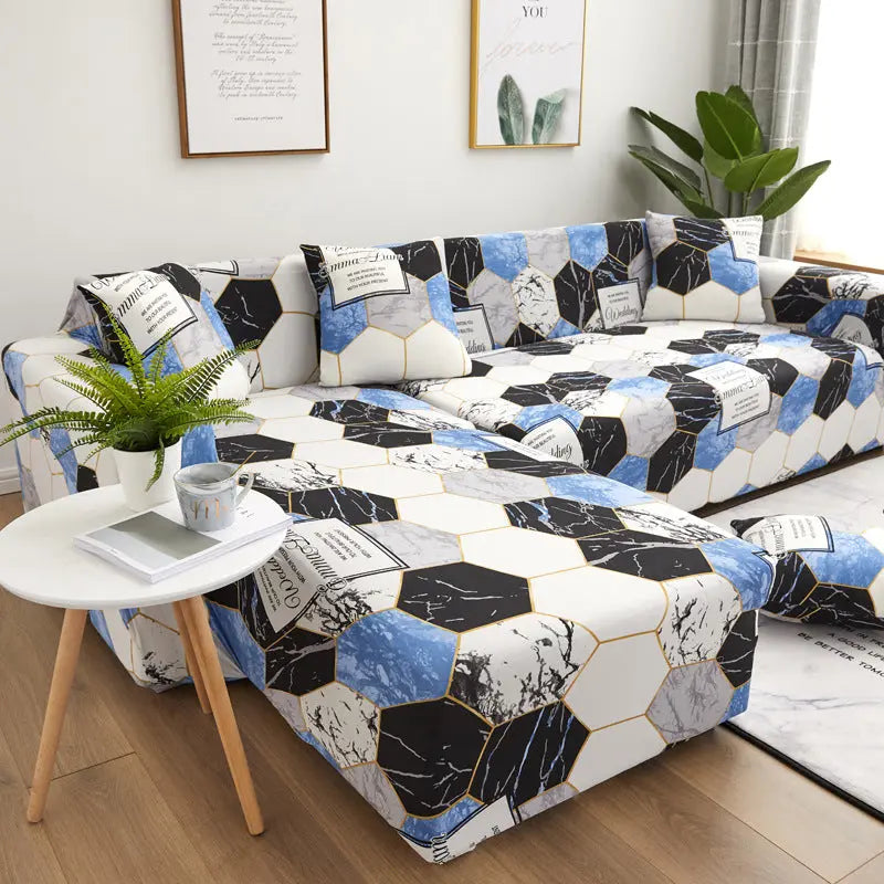Housse Canapé Moderne GeometricFLO Dstyle-145to185cm