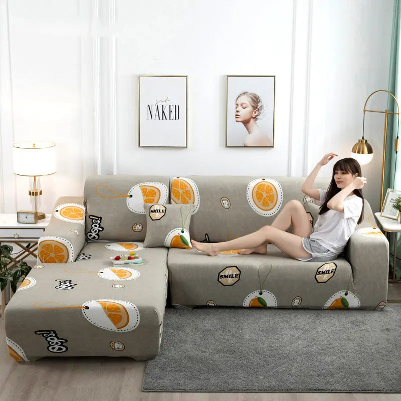 Housse Canapé Moderne LUVORAN Orange heart-H