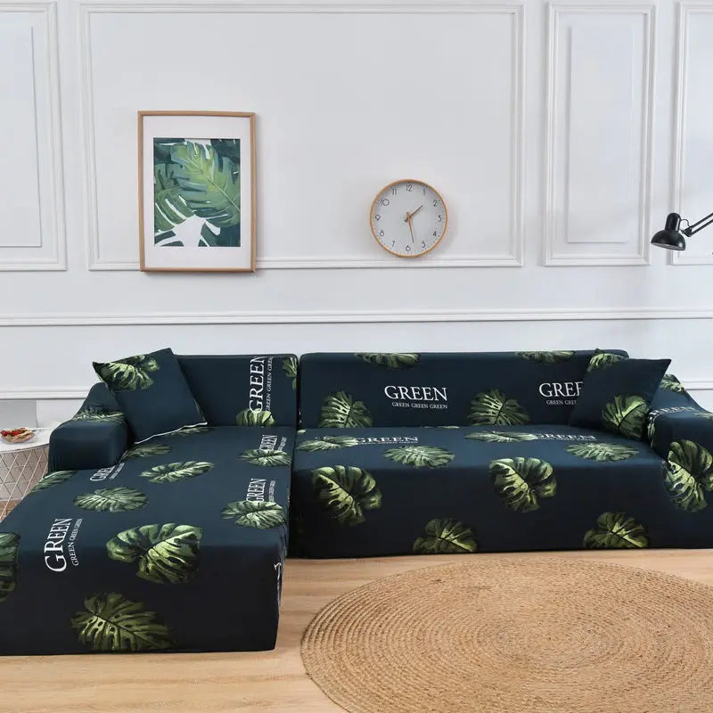 Housse Canapé Moderne NOVALUX Monstera Green-Double 145to190