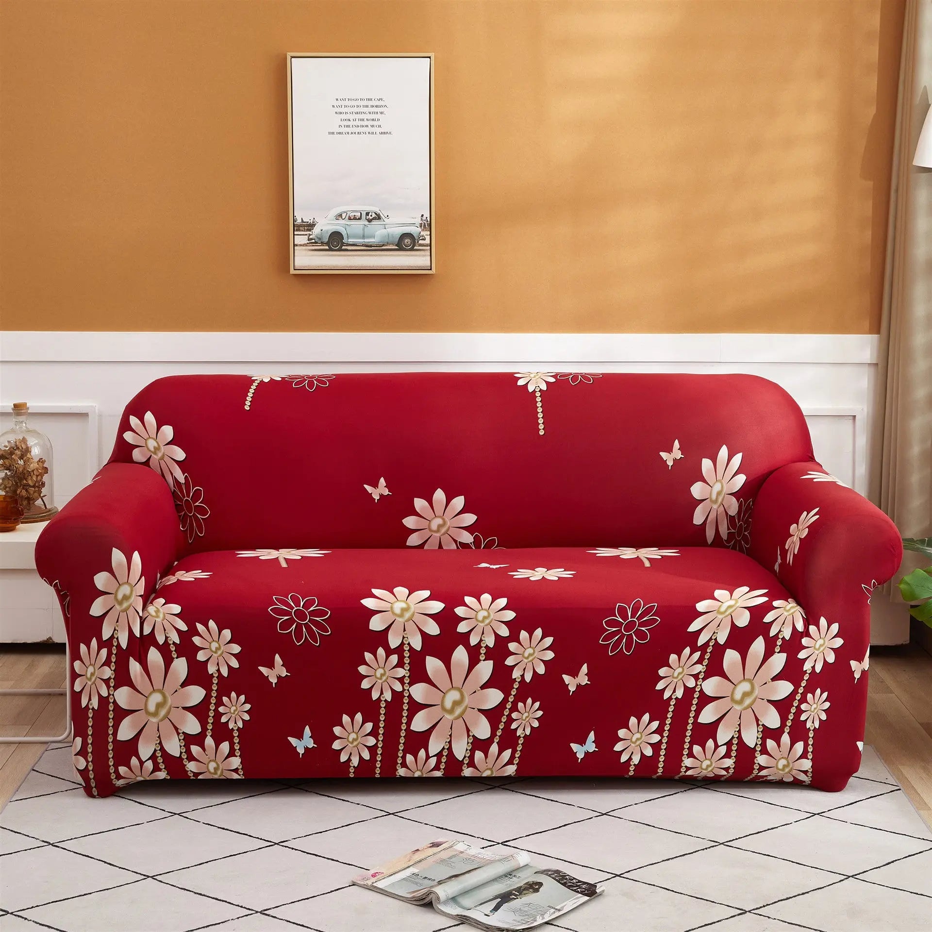 Housse Canapé Moderne SILKXO Jiujiu Red-Three