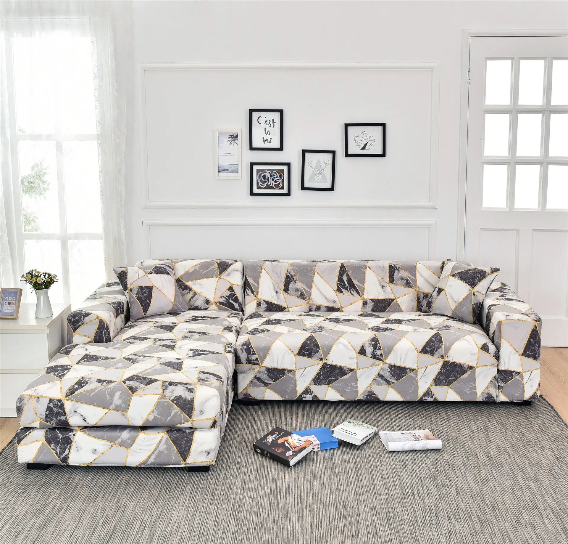 Housse Canapé Moderne SILKXO Carlos-Double