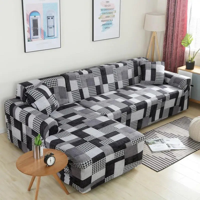 Housse Canapé Modulaire SOFANGEO Houndstooth-235to300cm