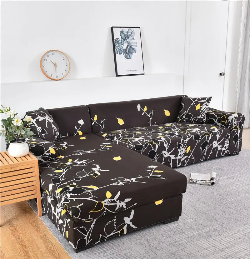 Housse Canapé Multistyle EMMA Flower Coffee-Single Seat