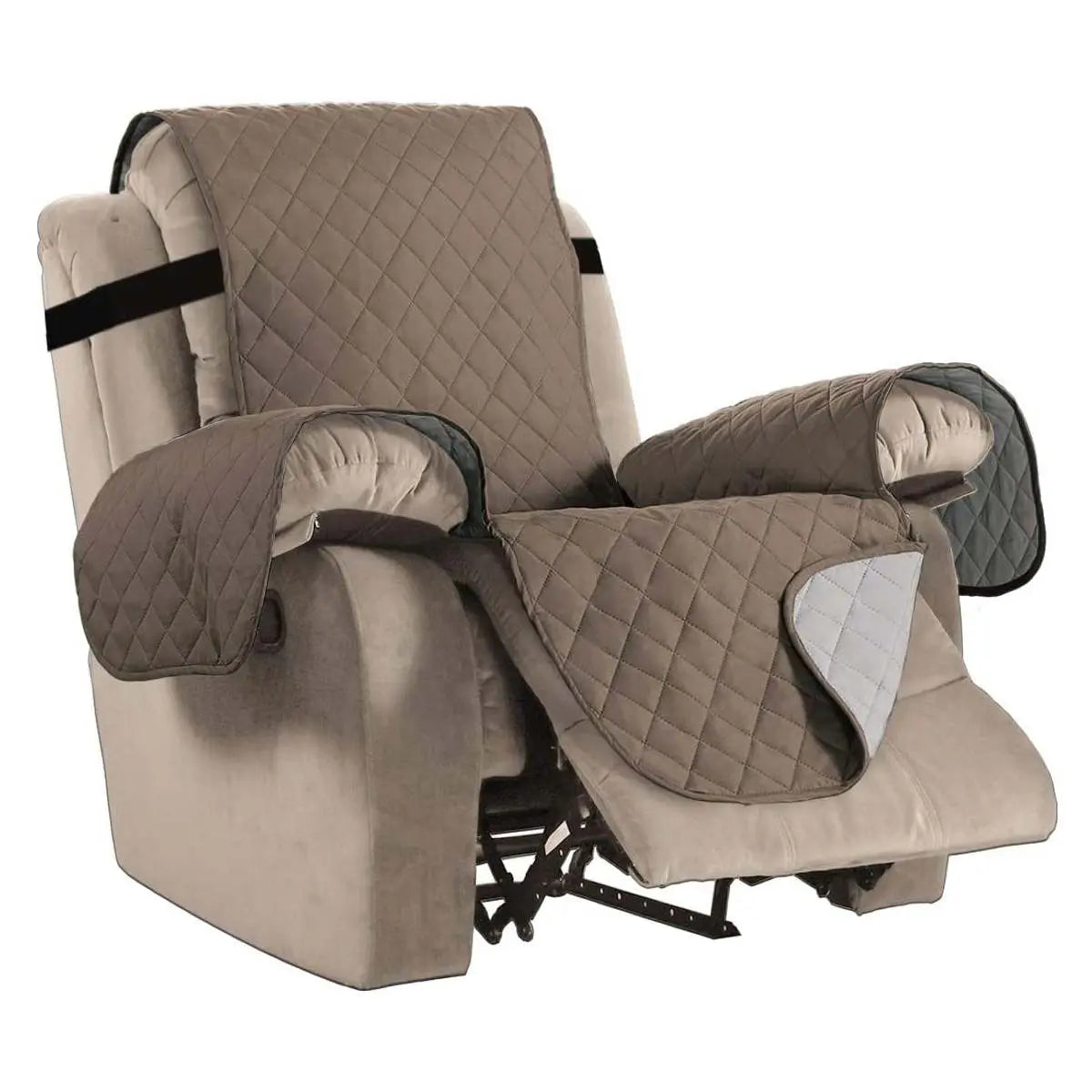 Housse Canapé Relax Antidérapante SOLANO Taupe-small