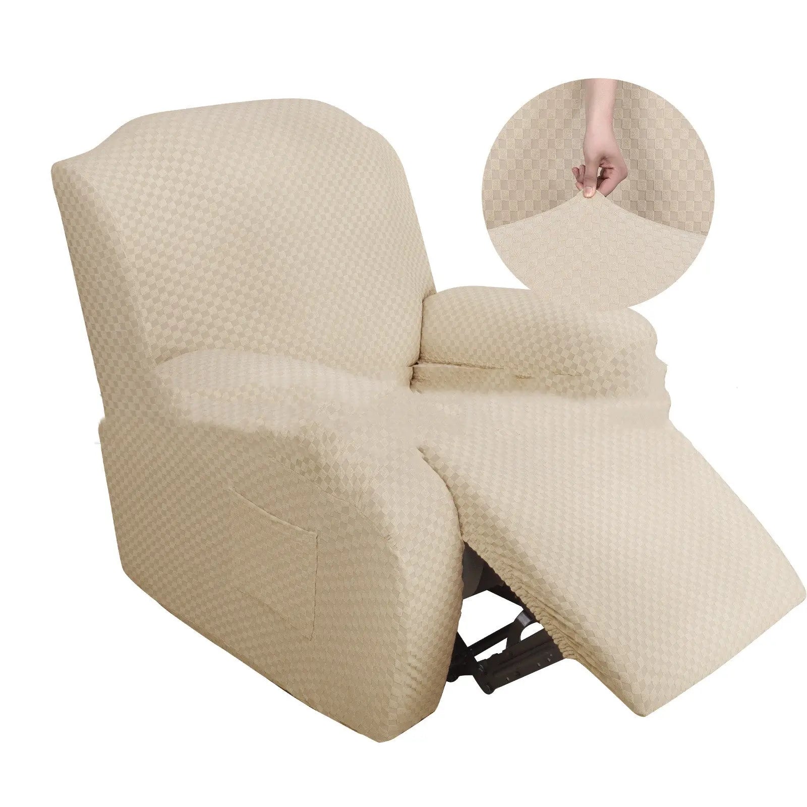 Housse Canapé Relax Extensible PALOMA Light Beige-Single Seat