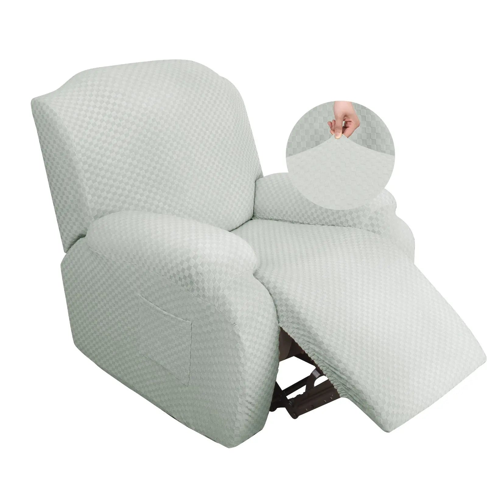 Housse Canapé Relax Extensible PALOMA Ivory White-Single Seat