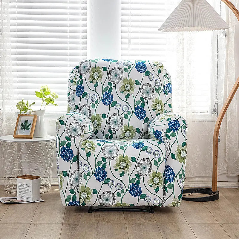 Housse Canapé Relax Imprimée LUXORA Pastoral green-Chair cover 4piece set