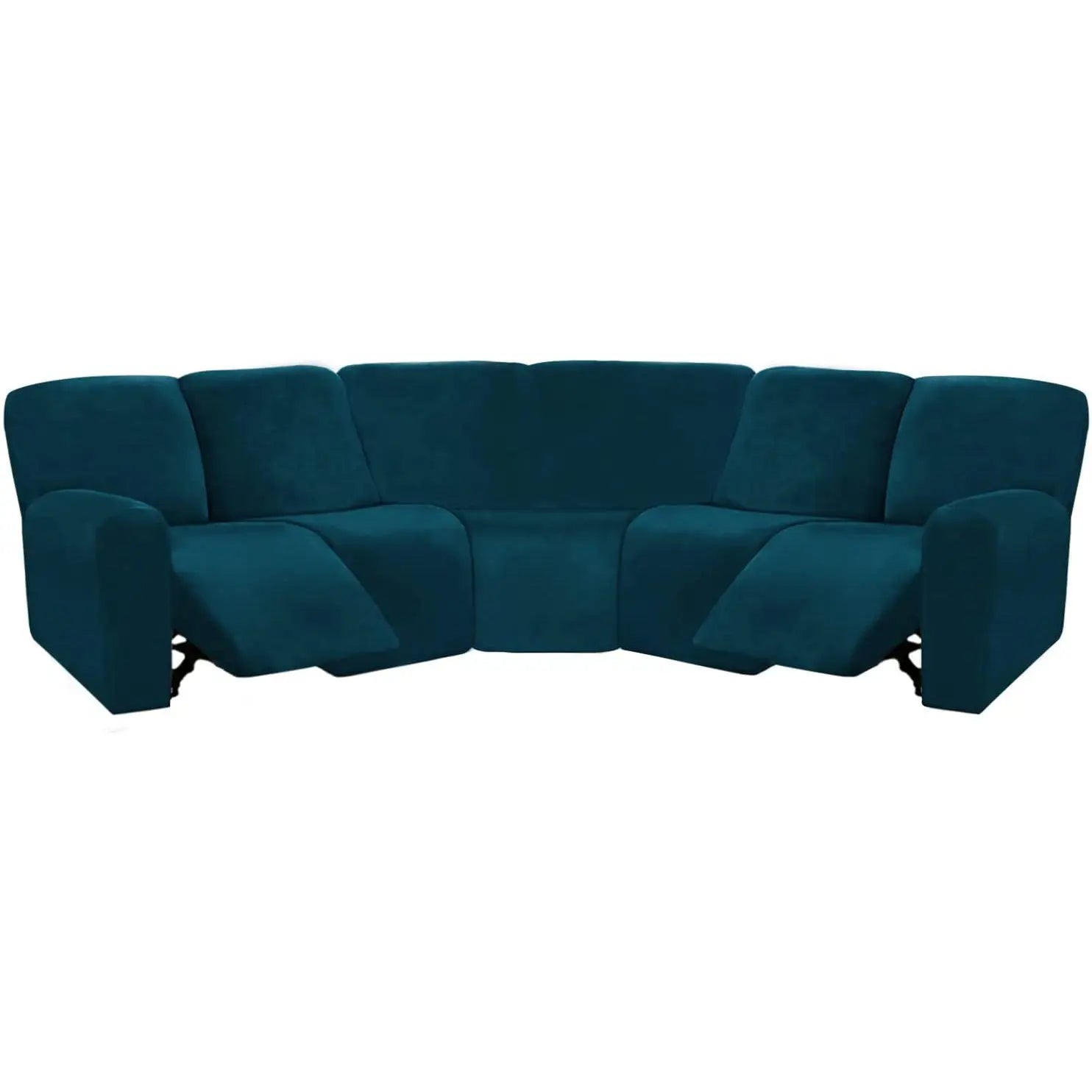 Housse Canapé Velours Moderne LUNARA Deep Water Blue-1 Set Of Single Recliner Seat